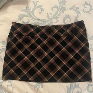 Brown & Tan Mini Skirt